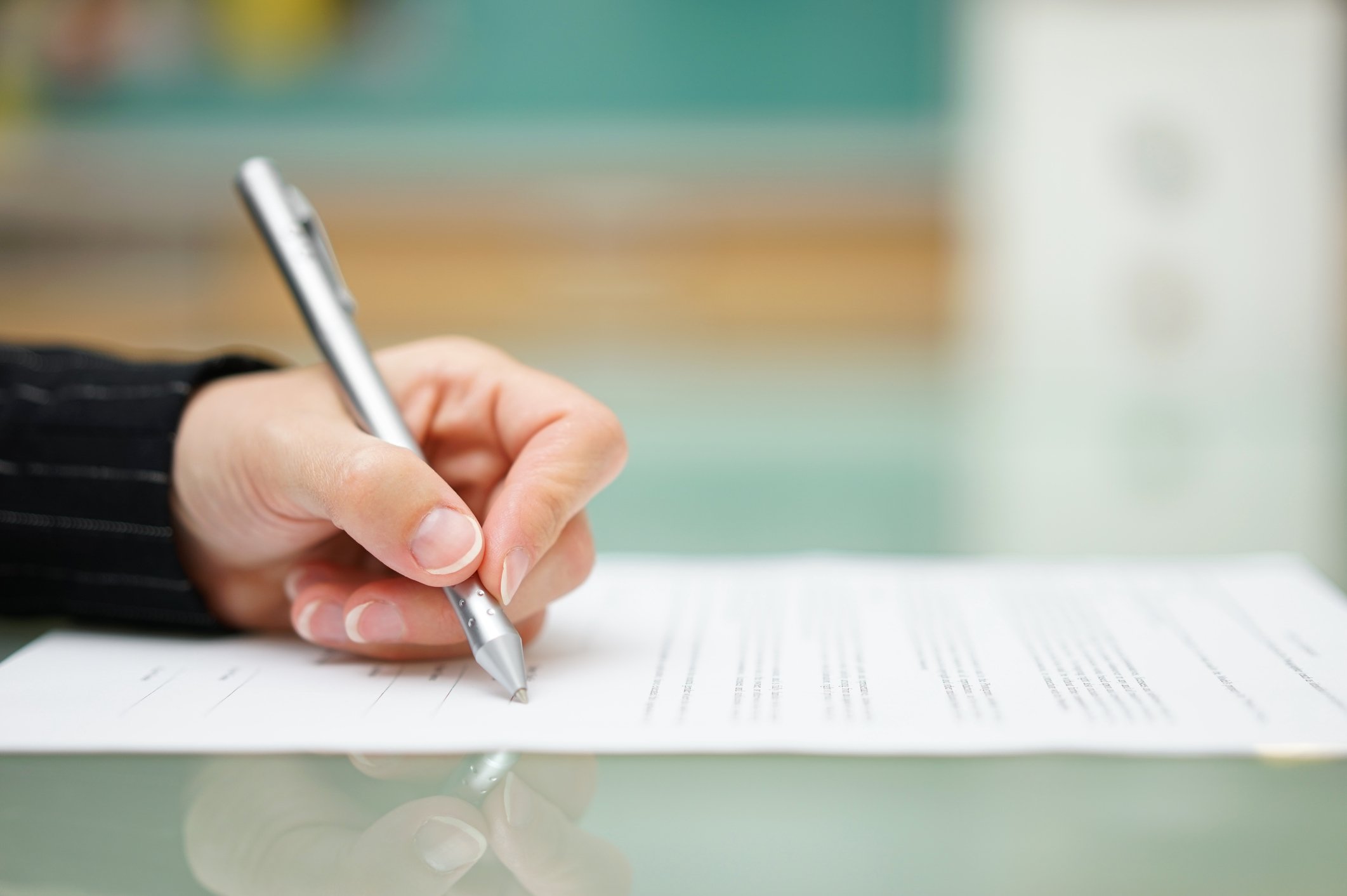 A person signing a loan document