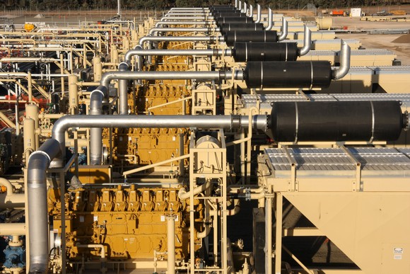 Gas compression equipment on site