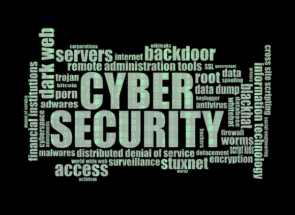 Word collage with Cyber Security as the centerpiece.