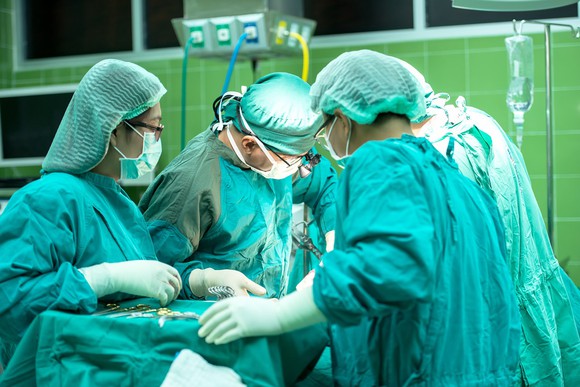 Surgery in an operating room