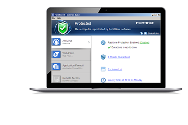 An example of Fortinet's data security interface.