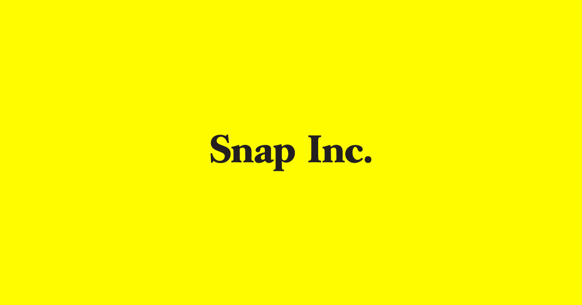 The words "Snap Inc." on a yellow background