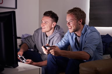 Two Guys Playing Video Games