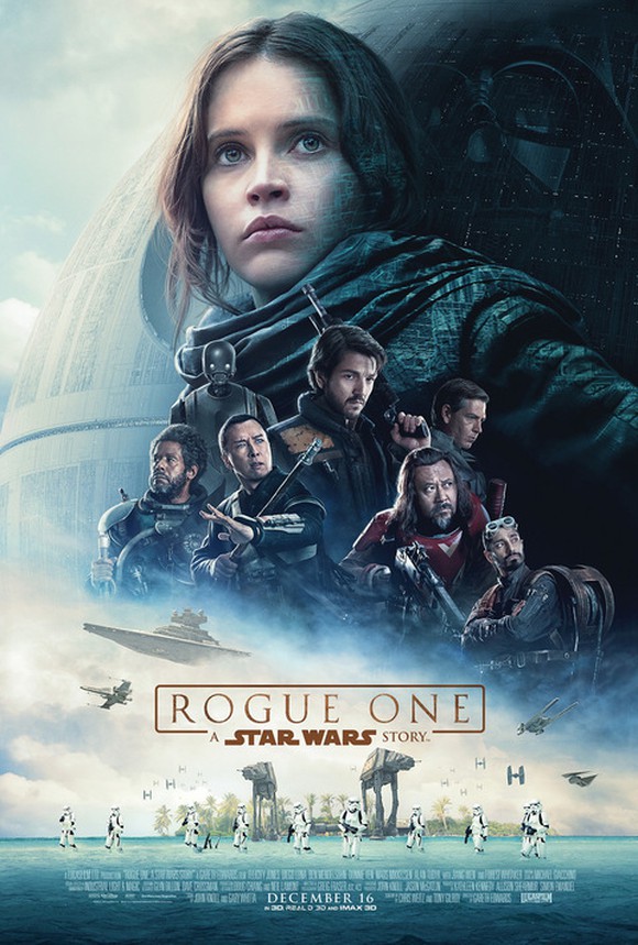 A movie poster for Star Wars: Rogue One.
