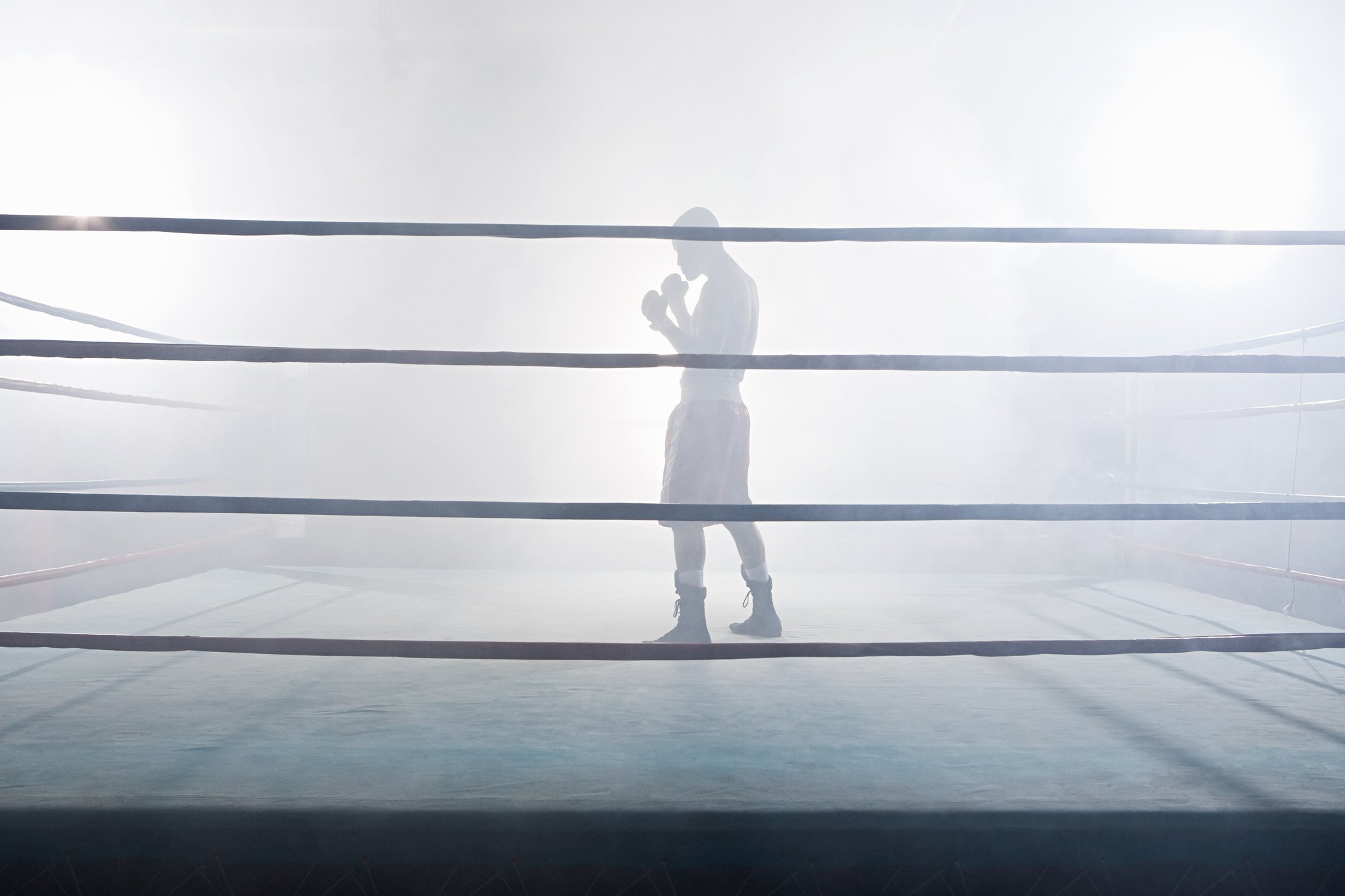 Picture of boxer in ring.