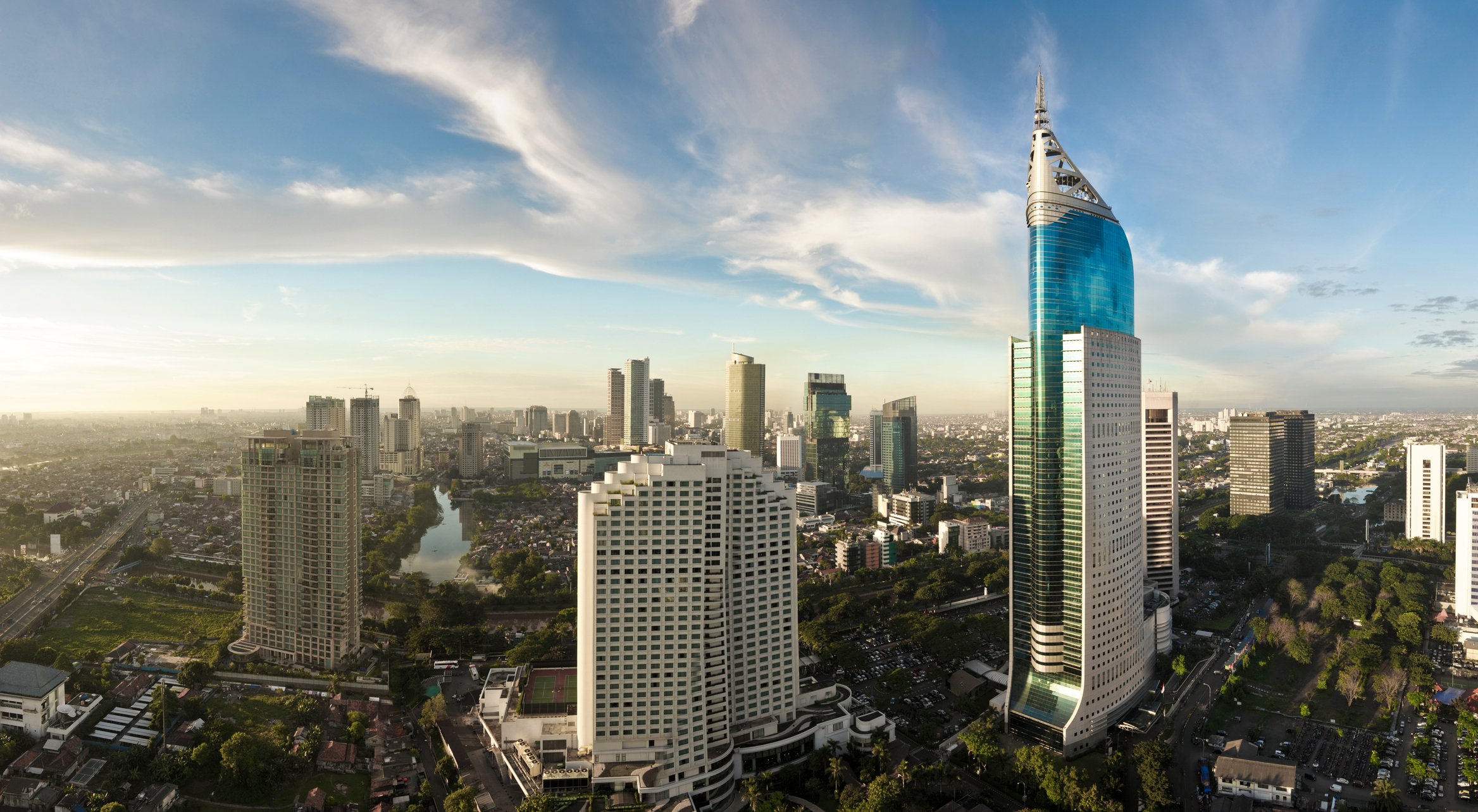 Jakarta skyline.