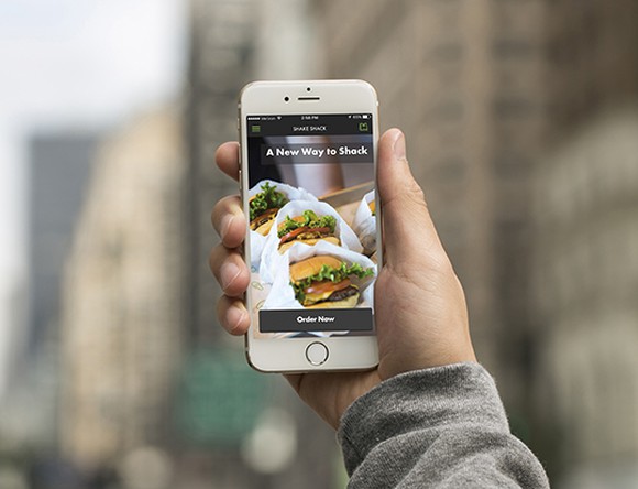 A smartphone with the new Shake Shack app