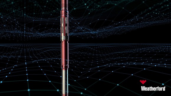 Drilling equipment diagram showing impact on geology.