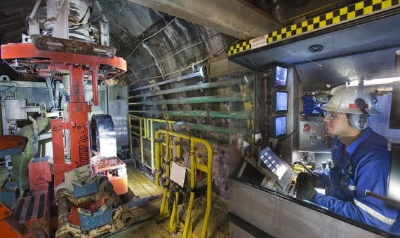 A Cameco employee at the company's Cigar Lake mine.
