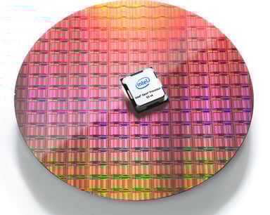 Intel chip and wafer