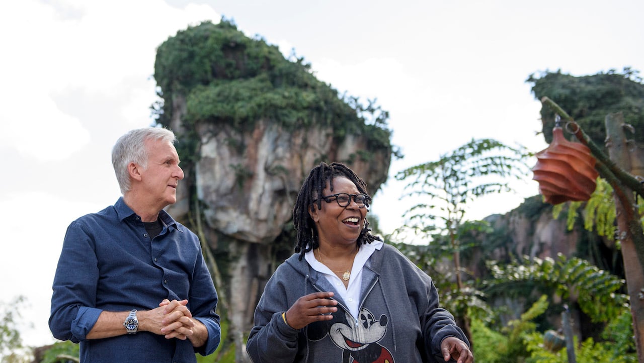 James Cameron and Whoopi Goldberg check out Disney's Avatar -- The World of Pandora.