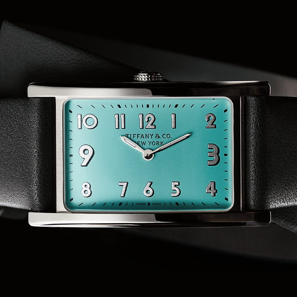 The face of a Tiffany branded watch.
