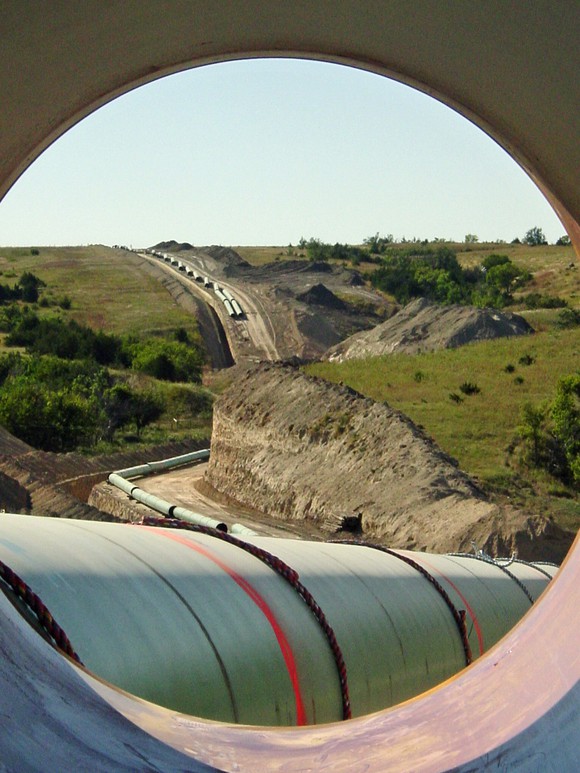 A view through a pipeline. 