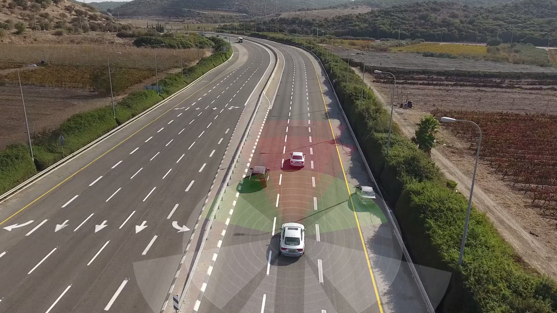 Visualization of autonomous vehicle sensing the environment