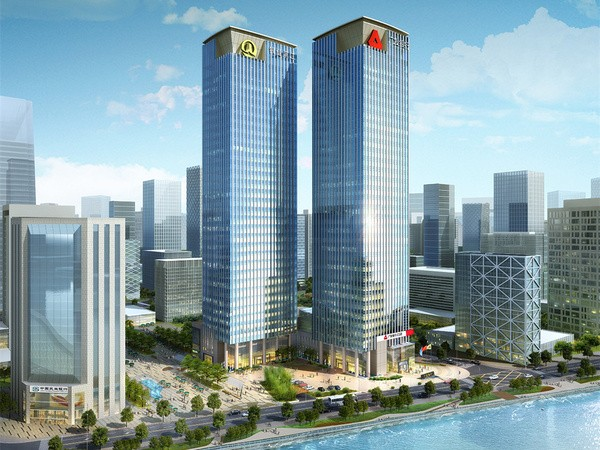 A large office building in China using Otis elevators