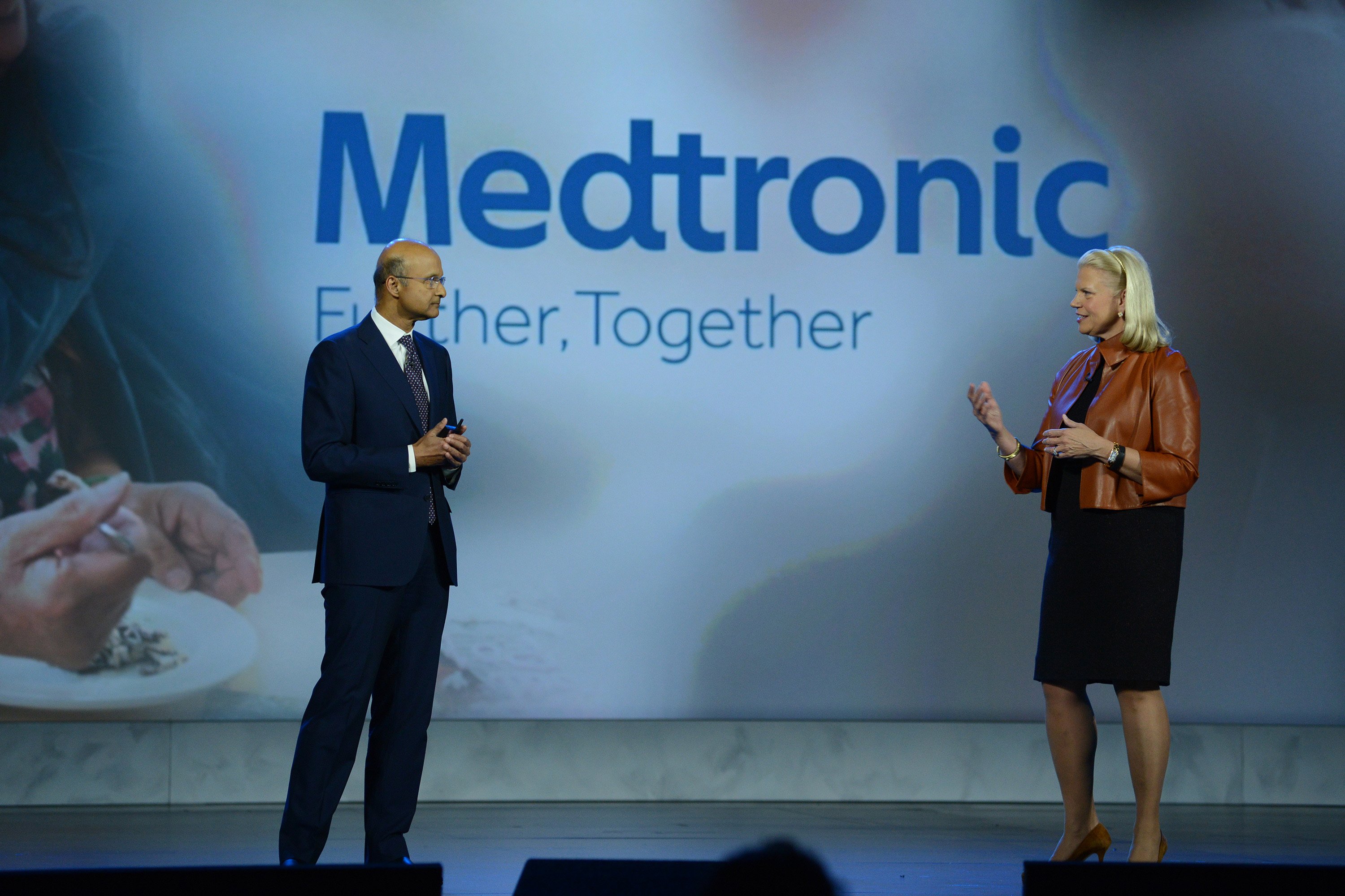 IBM Chairman and CEO Ginni Rometty, and Medtronic CEO Omar Ishrak.