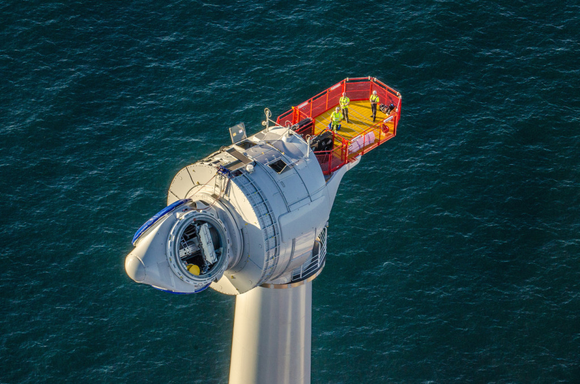 wind turbine on an offshore wind farm
