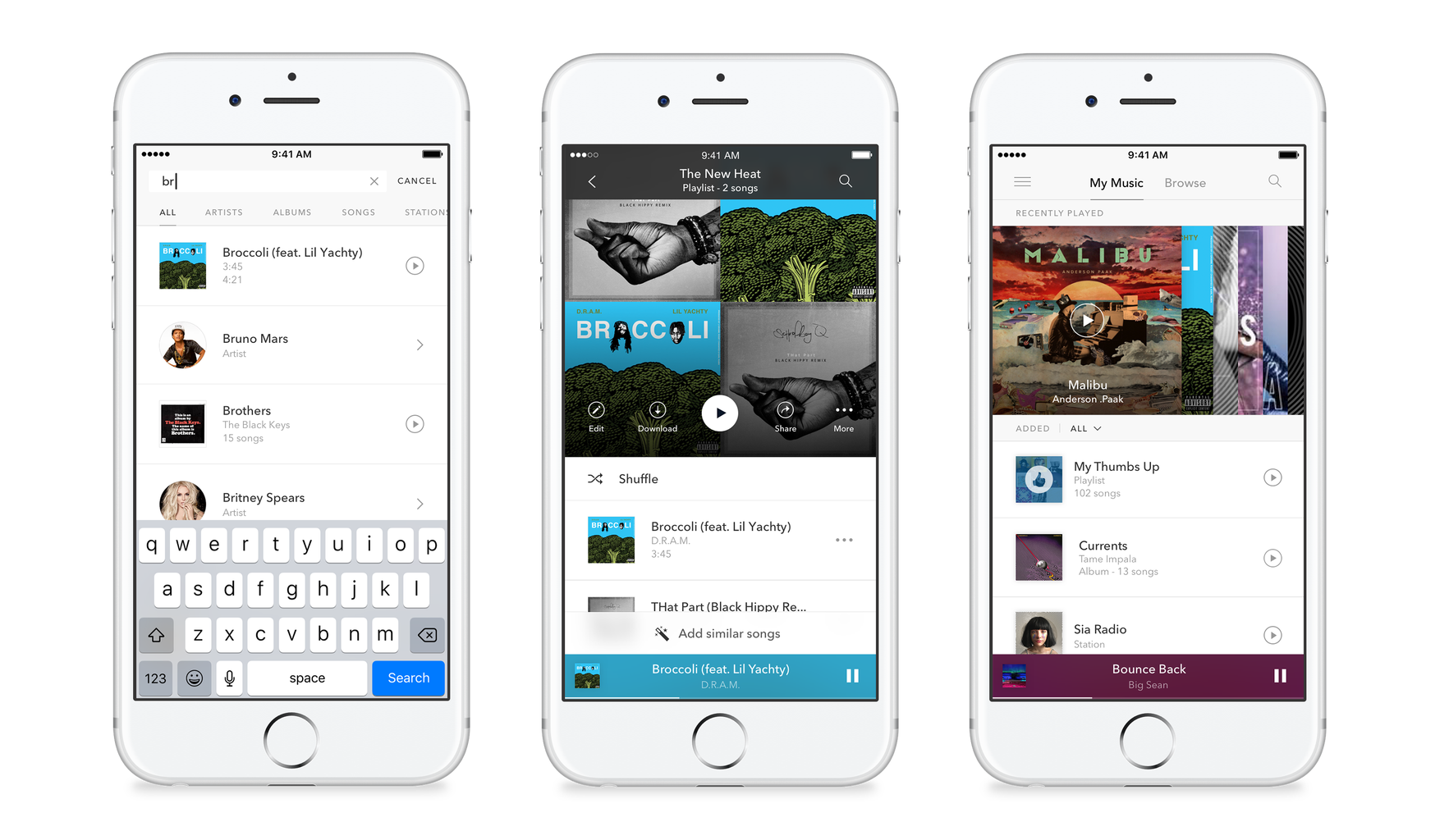 Pandora Premium screenshots.