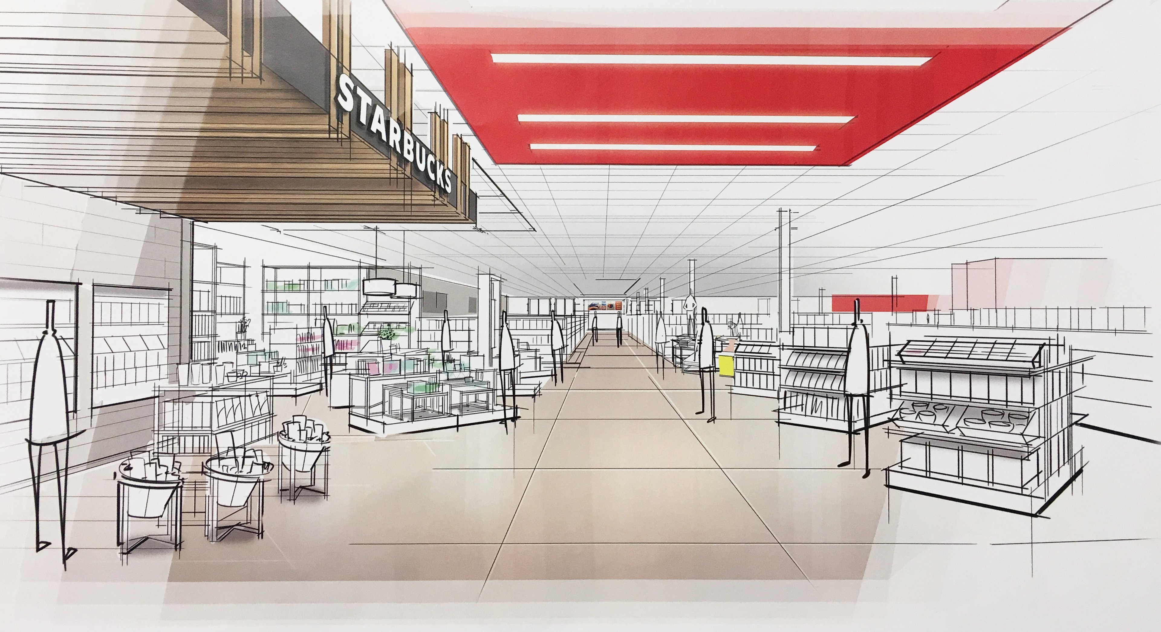 Artist renderings of the new Target store design. 