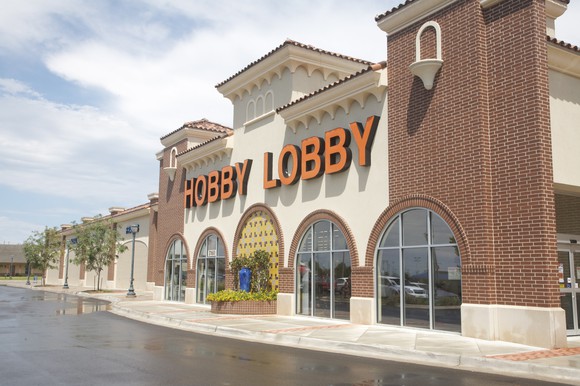 The exterior of a Hobby Lobby.