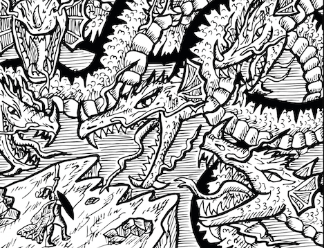 The mythical hydra with many heads.