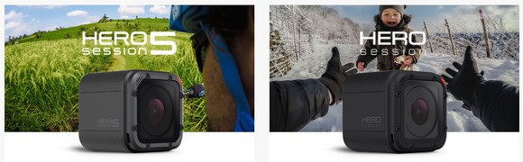 GoPro's Hero 5 Session and its older Hero Session.
