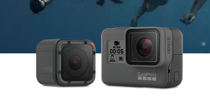 Two GoPro HERO cameras.