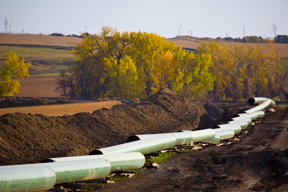 A pipeline under construction. 