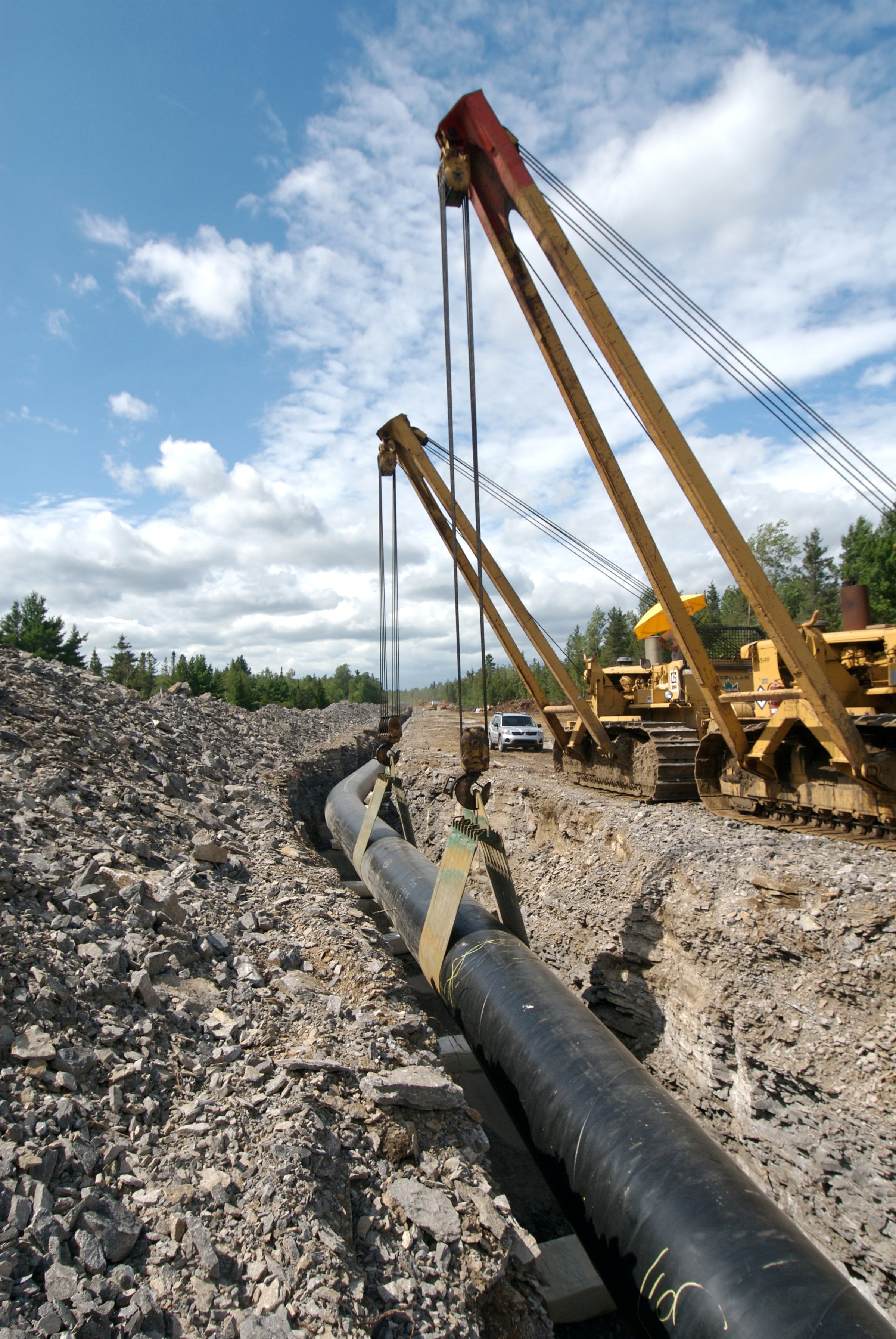 A pipeline under construction. 