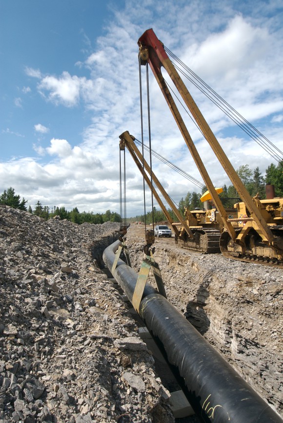 A pipeline under construction. 