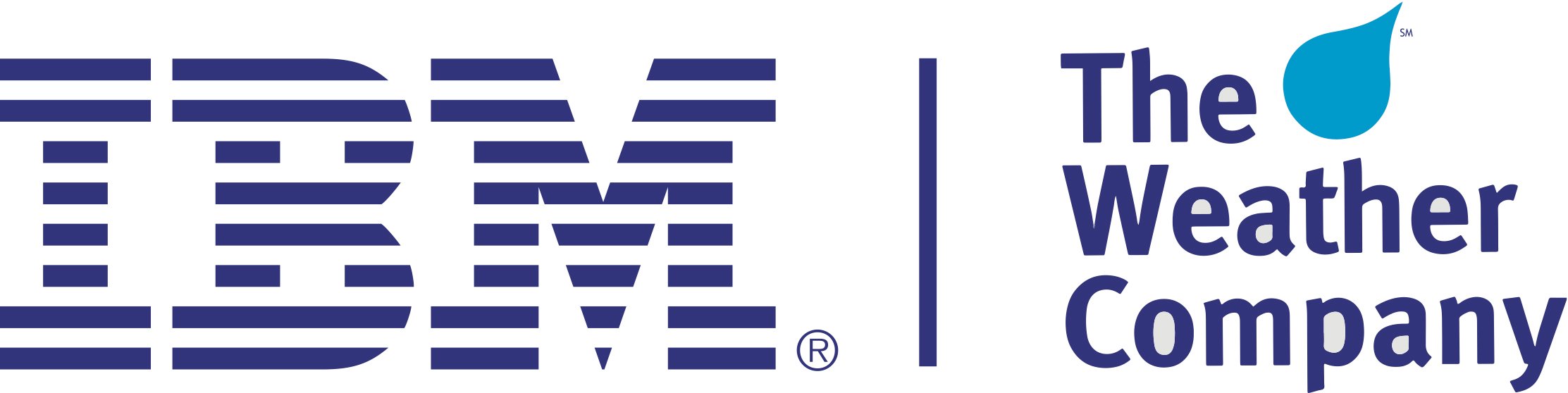 The IBM logo along with the Weather Company logo.
