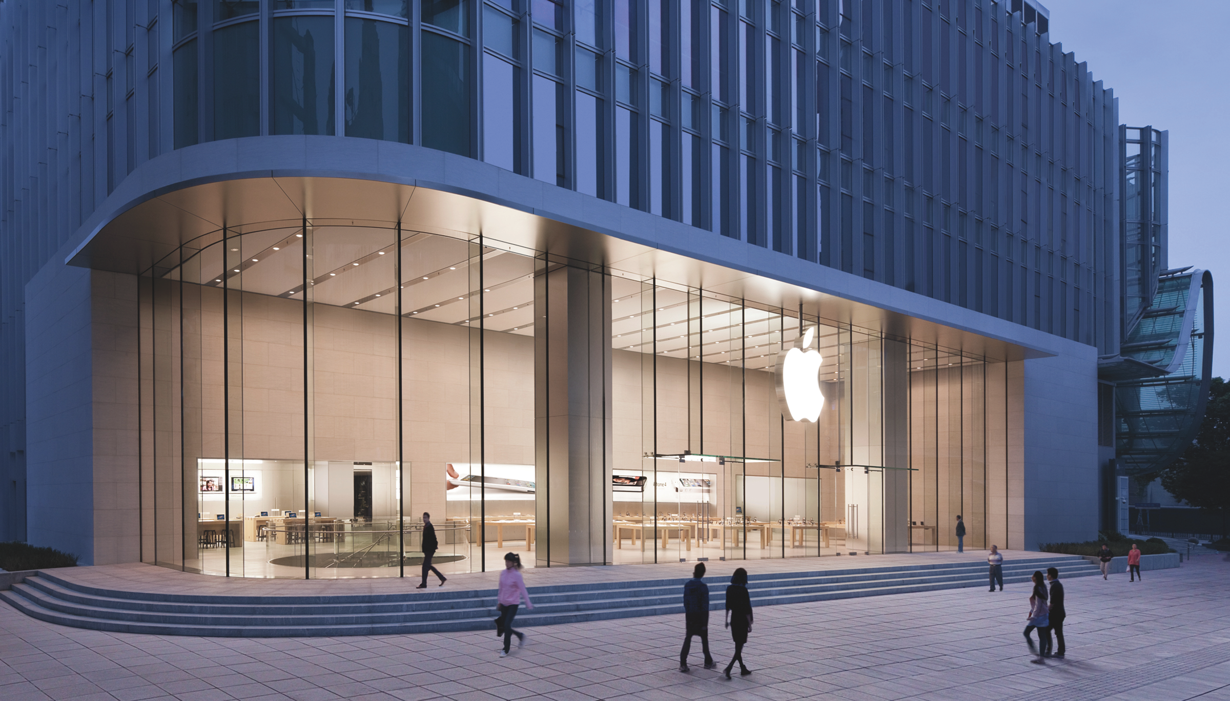 Exterior of an Apple store in Shanghai