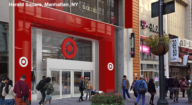 A rendering of the 34th St. entrance to the new Target store