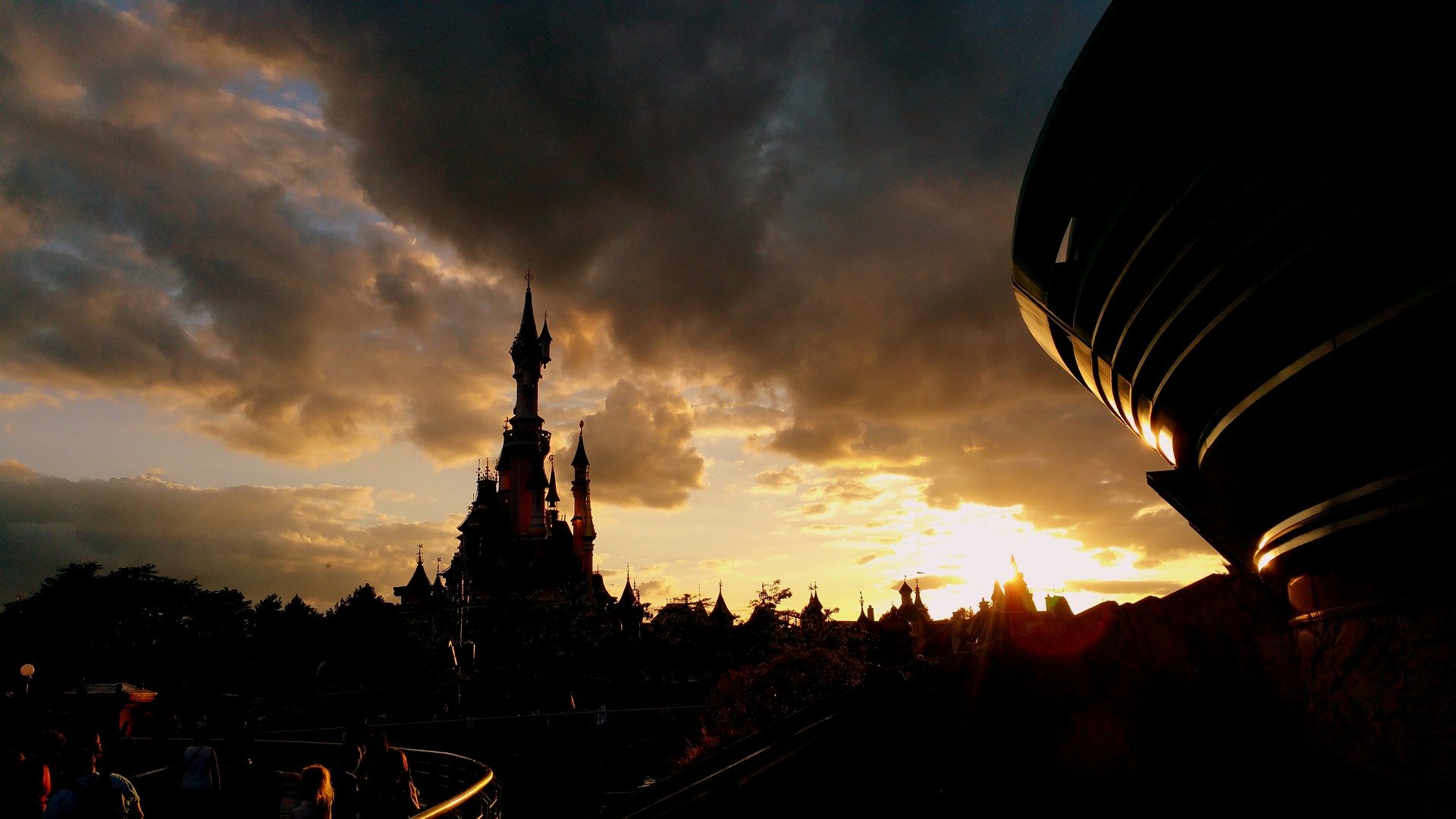Sunset over Disneyland Paris.