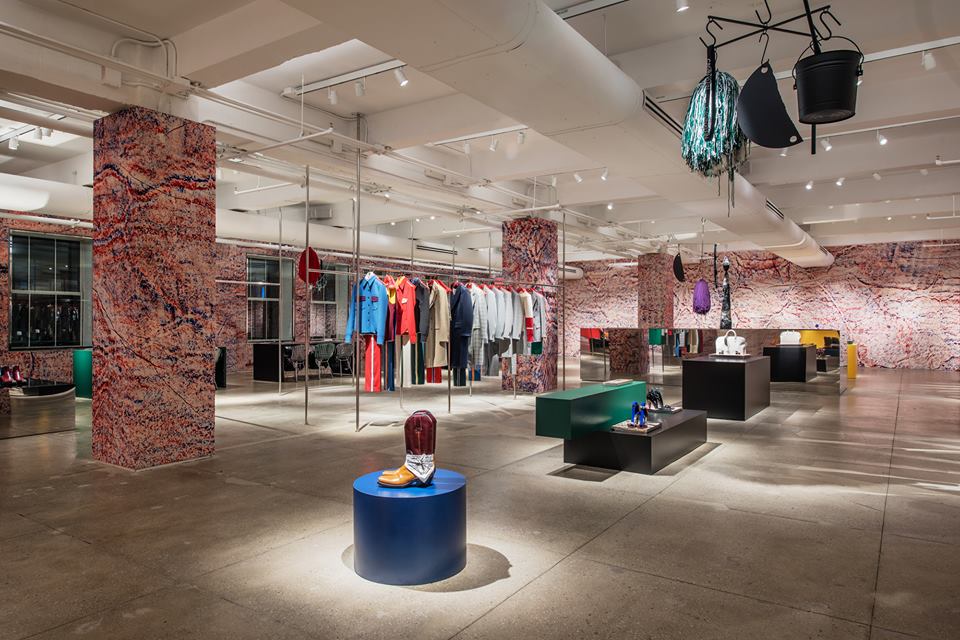 Inside a Calvin Klein store.