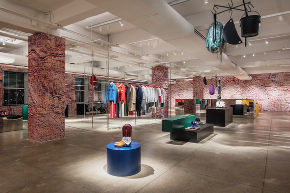 Inside a Calvin Klein store.