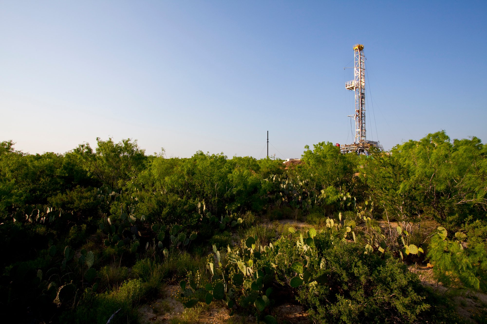 A drilling rig in the Eagle Ford shale. 