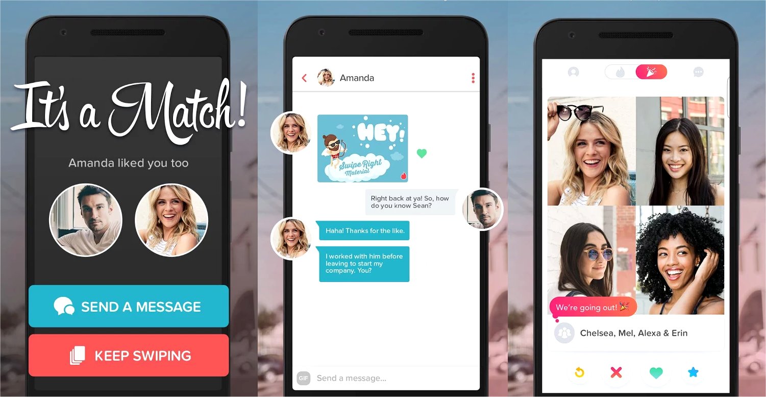 Tinder's mobile app. 
