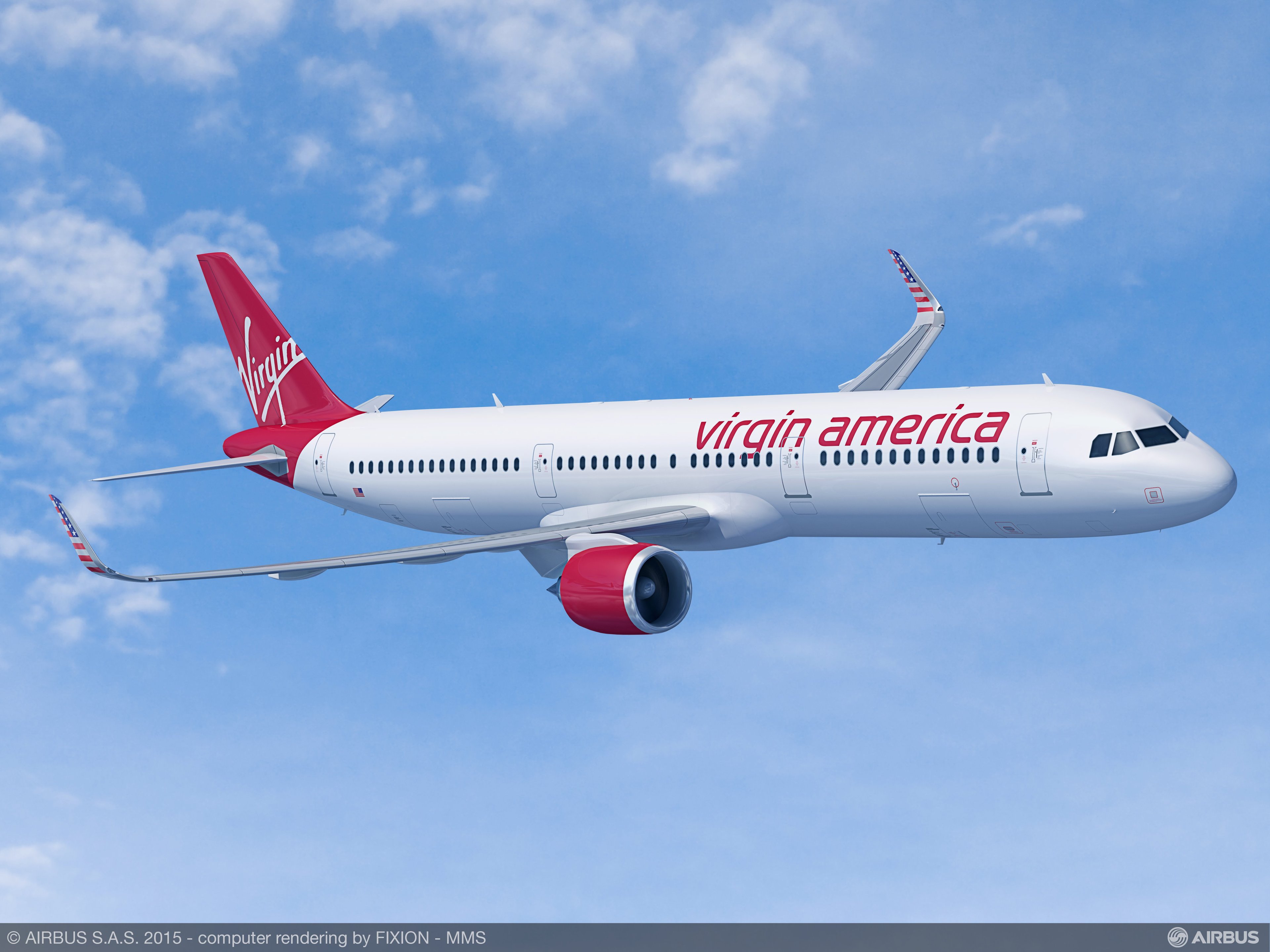 A rendering of Virgin America's new A321neo
