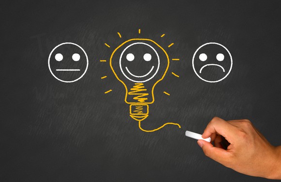 A drawing on a chalkboard representing ideas.