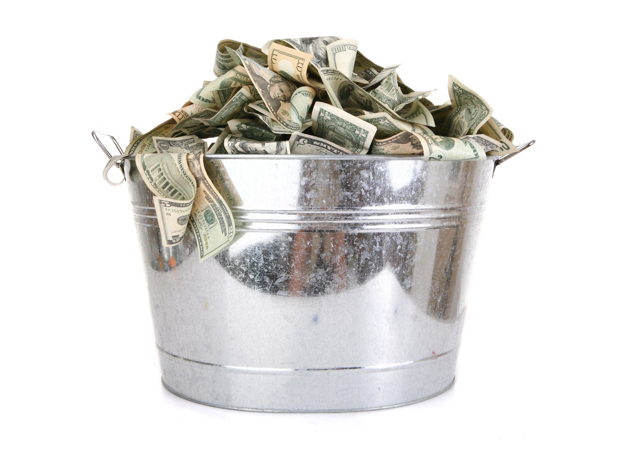Bucket of cash