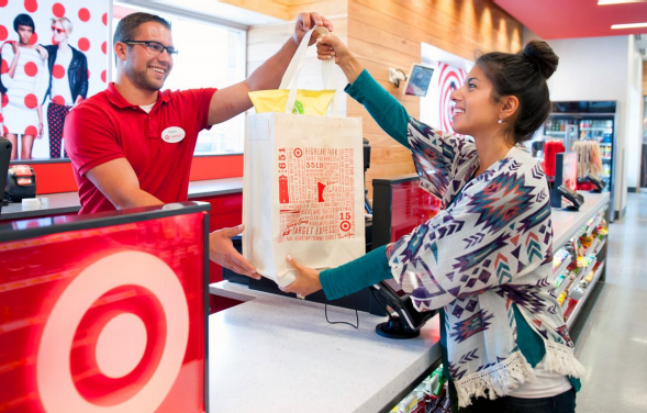 A Target employee and customer.