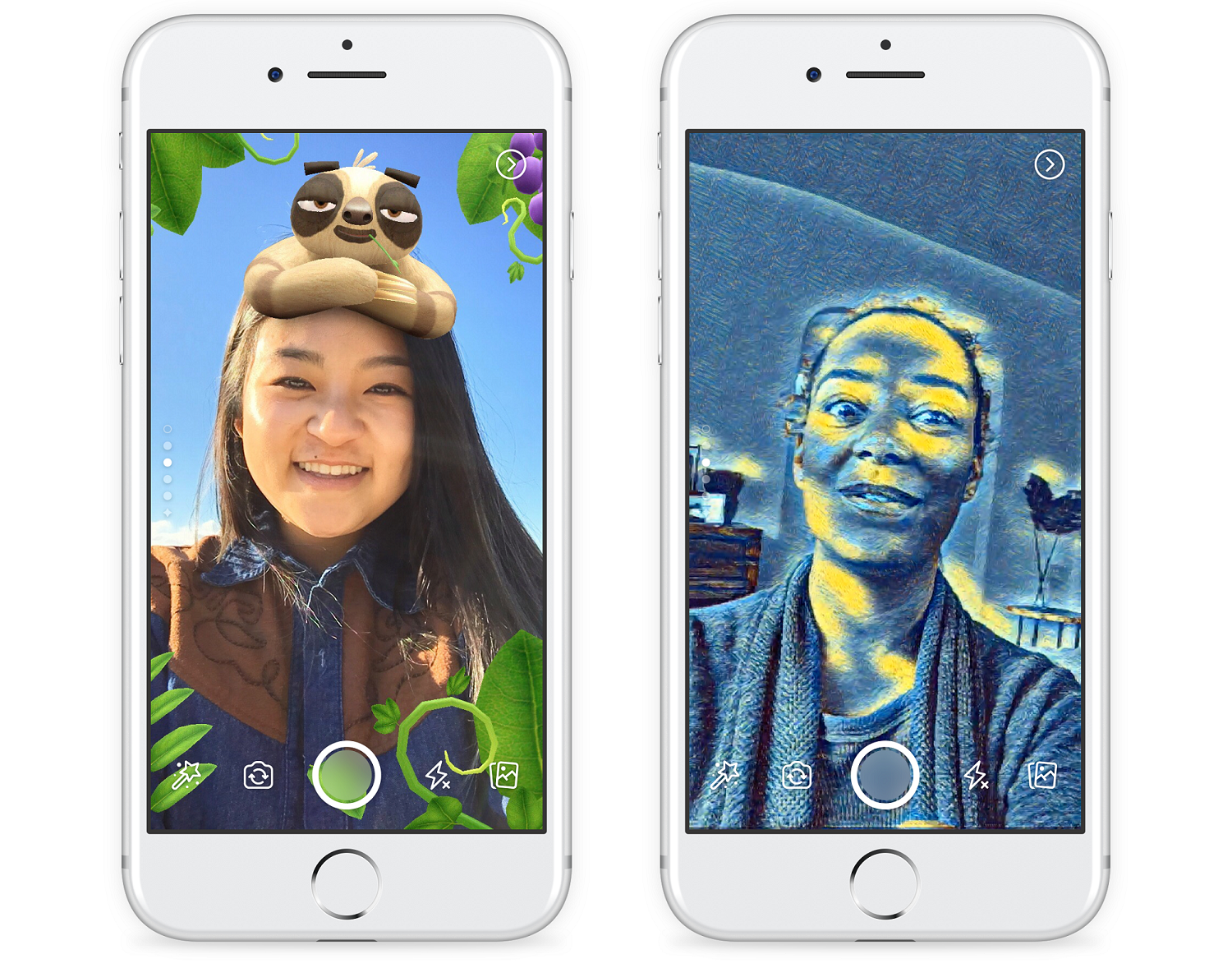 Facebook Snapchat competitor screenshots
