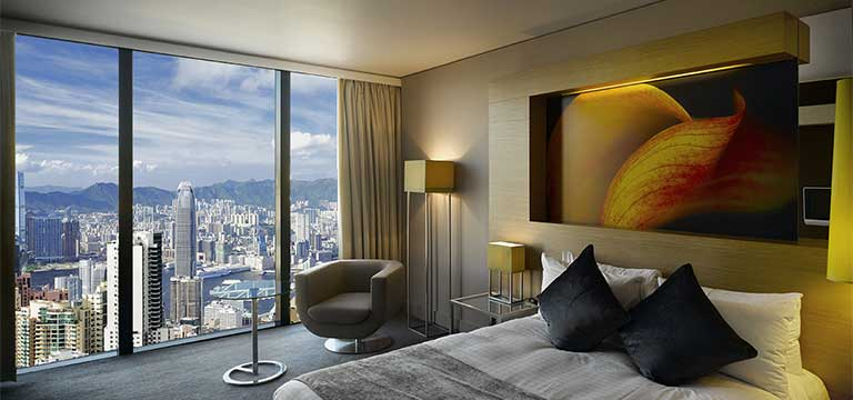An upmarket hotel room fitted with Carrier air conditioning