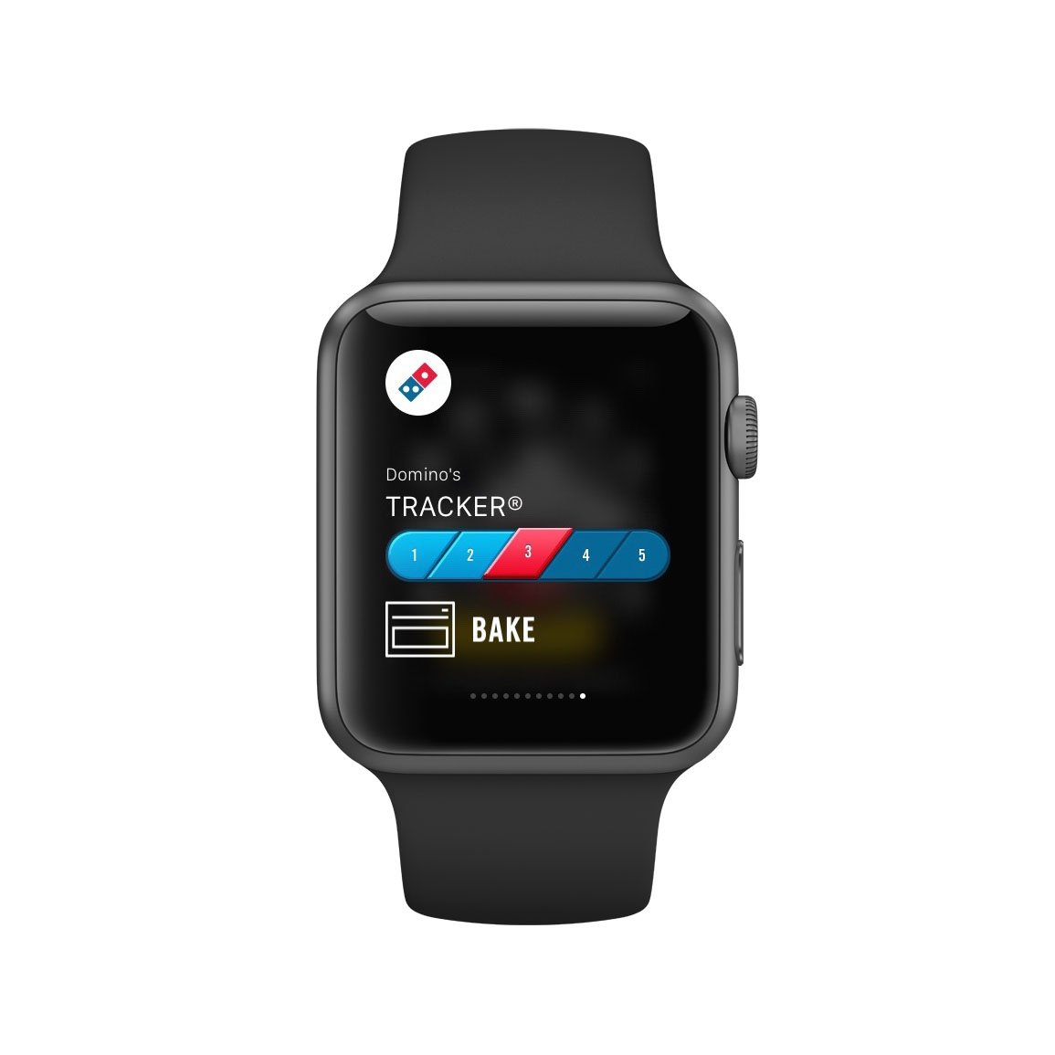 Apple Watch displaying Domino's Order Tracker