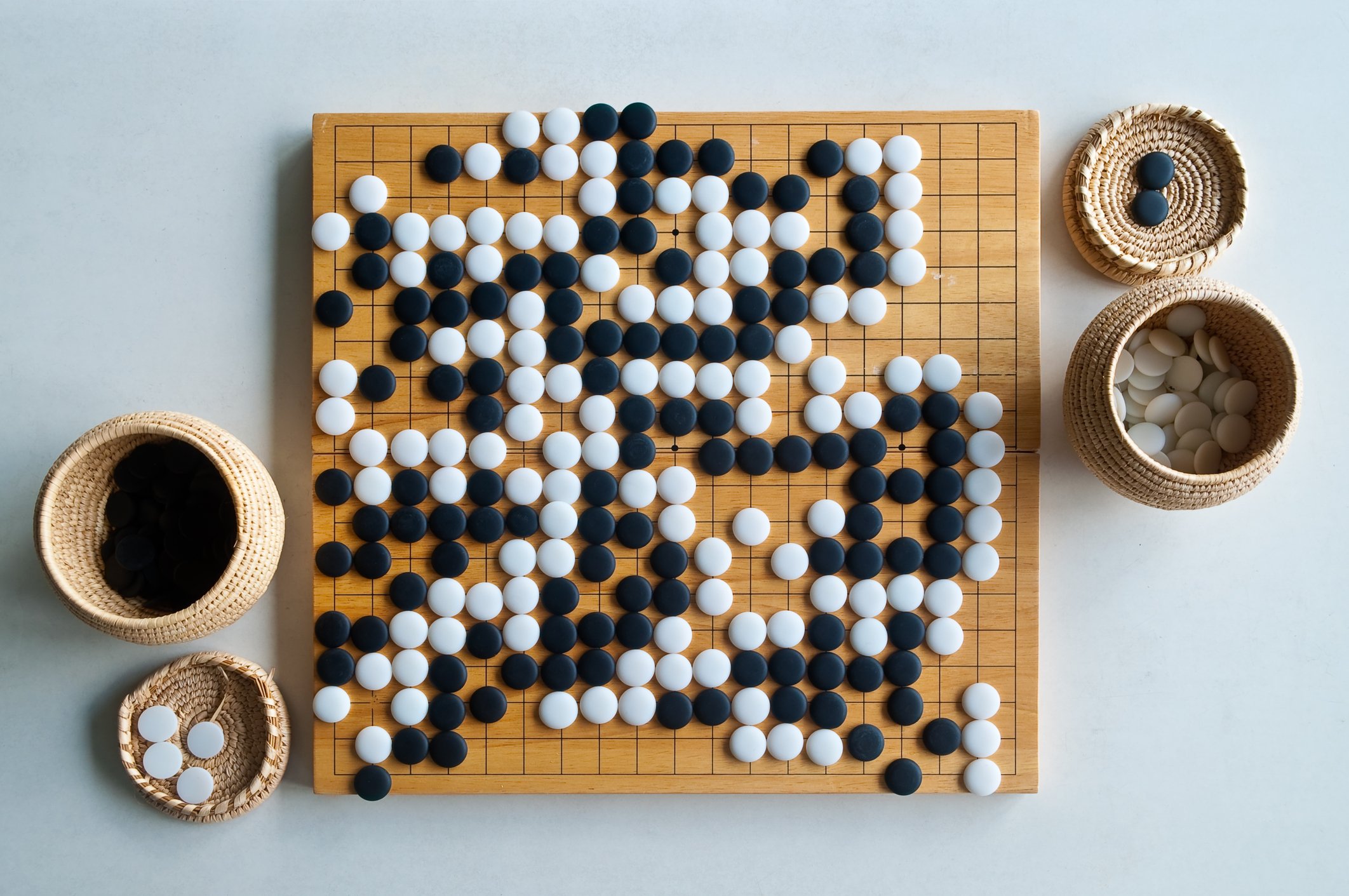 The traditional game of Go.