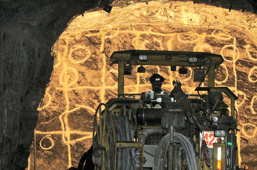 A Hecla miner at work.