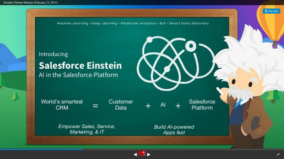 Salesforce Einstein, explained on a chalkboard.