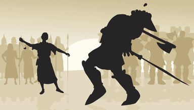 David and Goliath Animated Silhouettes