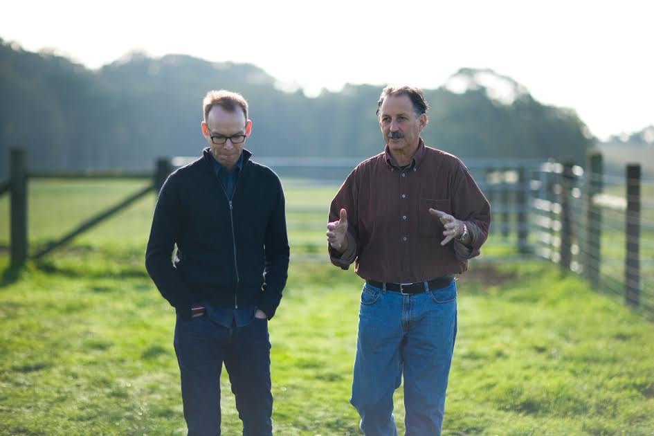 Steve Ells visiting a farm